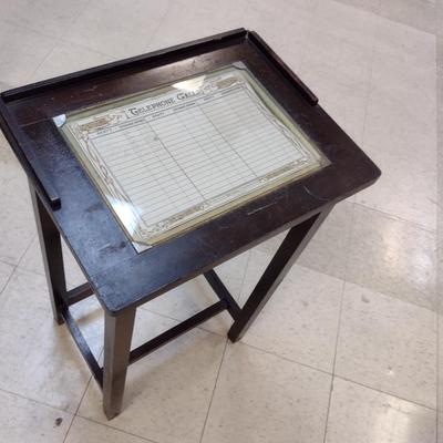 Antique Telephone Table- Approx 18" x 14" x 30" Tall
