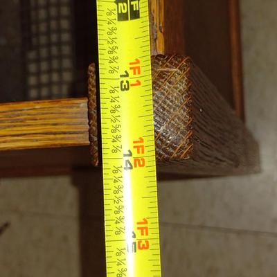 Antique Banner Laundering Company Oak Towel Rack with Laundry Bin