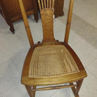 Antique Rocking Chair with Cane Seat