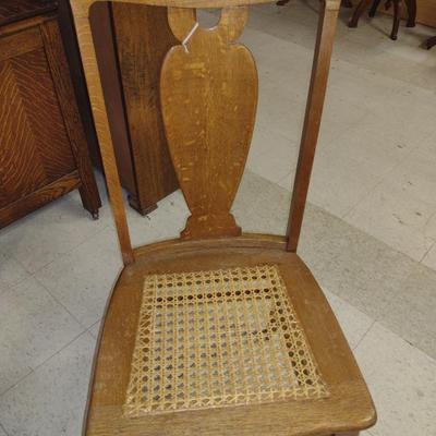 Urn Back Oak Chair with Cane Seat