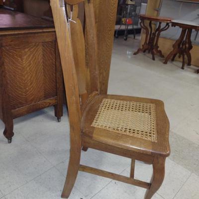 Urn Back Oak Chair with Cane Seat