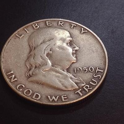 1950-D U.S. Mint Franklin Silver Half Dollar Circulated (17)