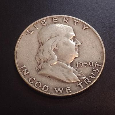 1950-D U.S. Mint Franklin Silver Half Dollar Circulated (17)