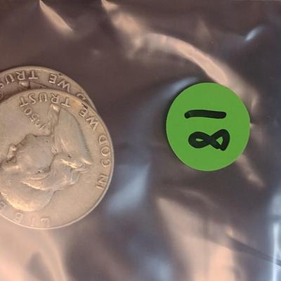 Set of Two 1950 U.S. Mint Franklin Silver Half Dollars Circulated (18)
