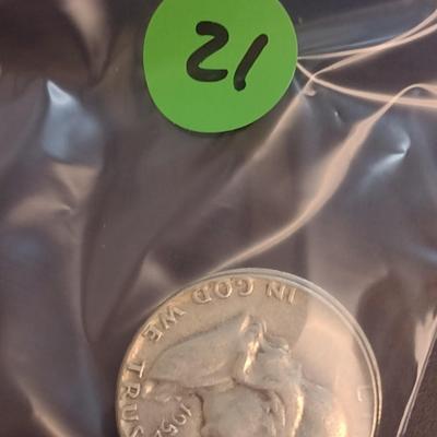 Set of Two 1952-D, Unmarked U.S. Mint Franklin Silver Half Dollars Circulated (21)