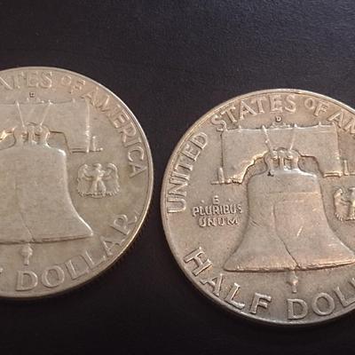 Set of Three 1961-D U.S. Mint Franklin Silver Half Dollars Circulated (31)