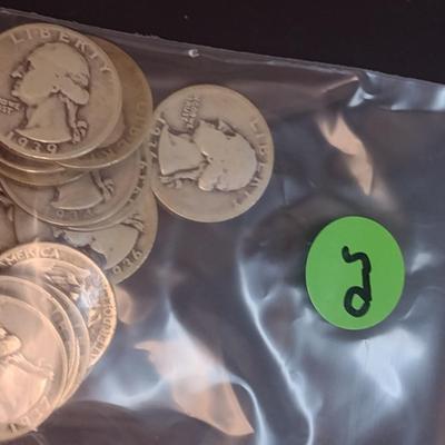 Set of 17 1934-39 U.S. Mint Washington Silver Quarters Circulated (50)