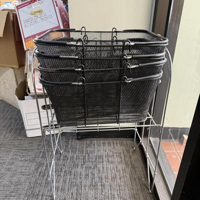 A1-shopping baskets with metal Holding rack