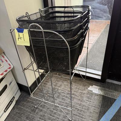 A1-shopping baskets with metal Holding rack