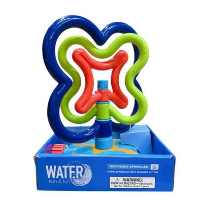 Multi Color Water Sun & Fun Hurricane Sprinkler w/3-Ring Sprinkler with Spinning Action 3+