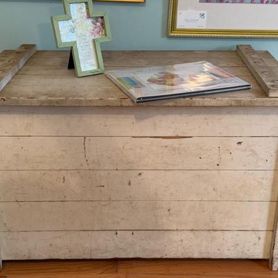 Antique Planked Wood Chest