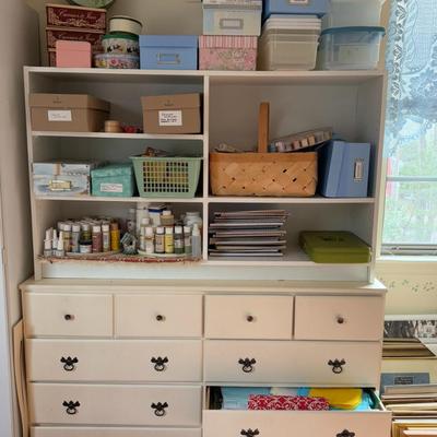 Art Supplies and Wall Unit Lot