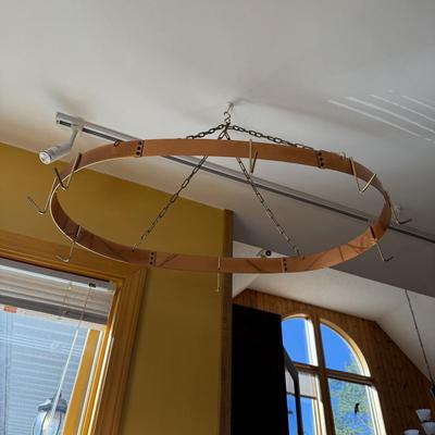 Copper Kitchen Hanging Pot Rack (K-BM)