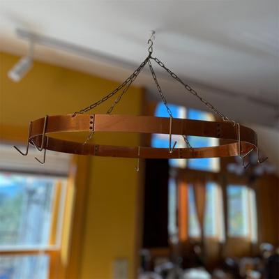 Copper Kitchen Hanging Pot Rack (K-BM)