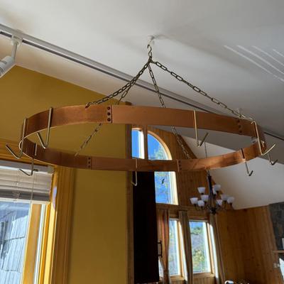 Copper Kitchen Hanging Pot Rack (K-BM)
