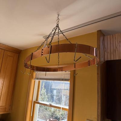 Copper Kitchen Hanging Pot Rack (K-BM)