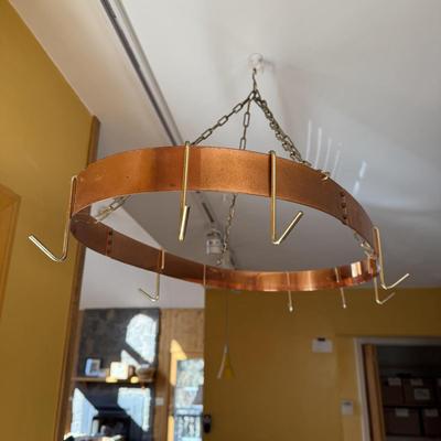 Copper Kitchen Hanging Pot Rack (K-BM)