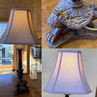 Art Nouveau Faux Marble Table Lamp with Claw Feet (DR-BM)