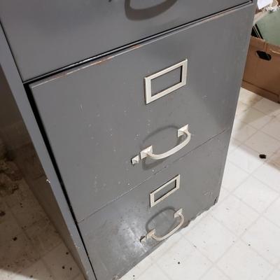 Two Metal Filing Cabinets-Five and Two Drawers (WM-KD)