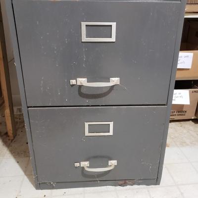 Two Metal Filing Cabinets-Five and Two Drawers (WM-KD)