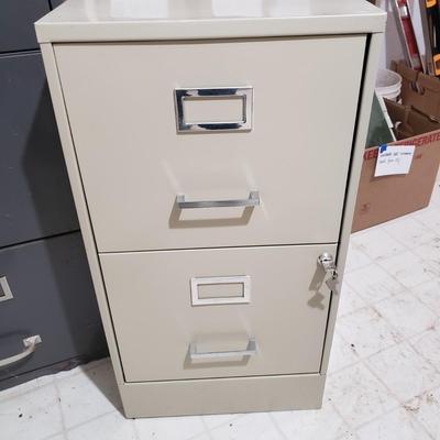 Two Metal Filing Cabinets-Five and Two Drawers (WM-KD)