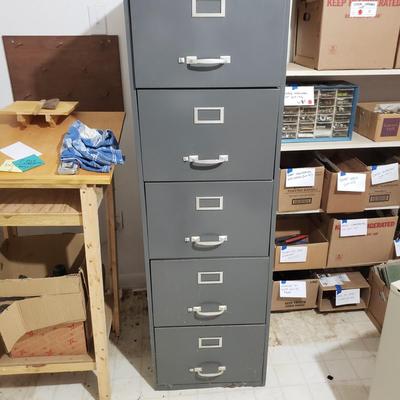 Two Metal Filing Cabinets-Five and Two Drawers (WM-KD)