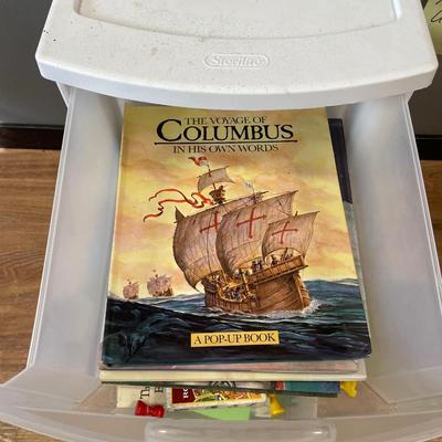 3 drawer cart with Books for kids