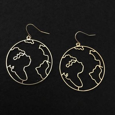 Gold toned world earrings