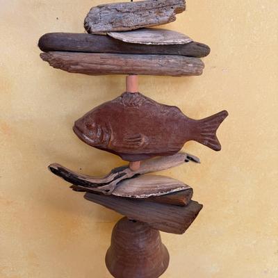 Pair of Pottery & Driftwood Wind Chimes (DR-BM)