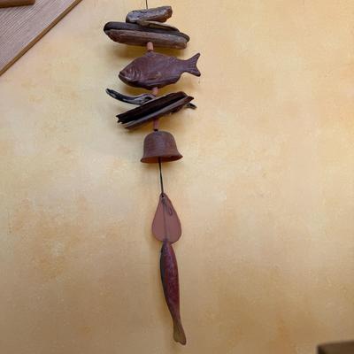 Pair of Pottery & Driftwood Wind Chimes (DR-BM)