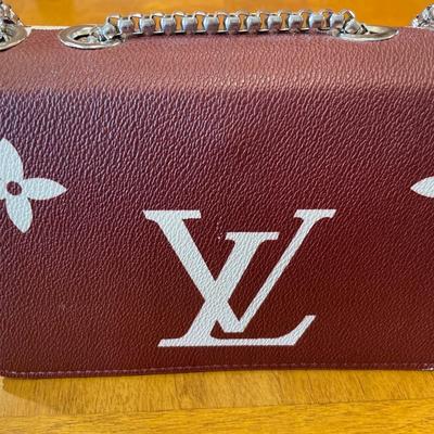 LV Coffee/Burgundy color purse with chain strap