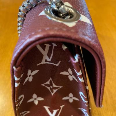 LV Coffee/Burgundy color purse with chain strap