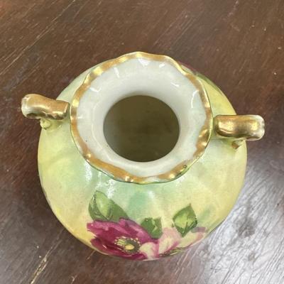 Hand painted porcelain rose vase