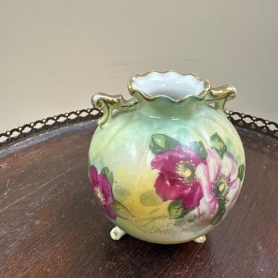 Hand painted porcelain rose vase