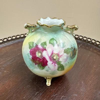 Hand painted porcelain rose vase