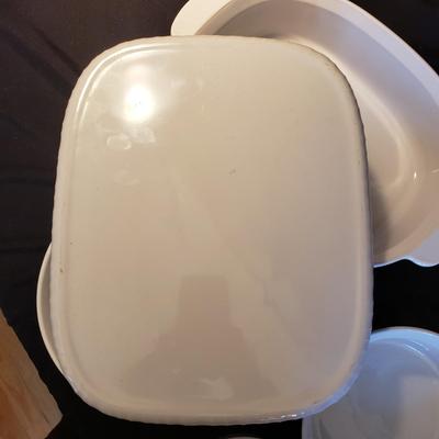 White Corning Ware and Dansk Cookware (K-KD)