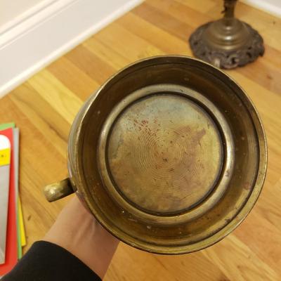 Russian Otto Muller Brass Oil Lamp & Imperial Brass Teapot (O-KD)