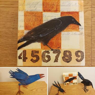 Sharon Stolzenberger Watermedia Art Plus Metal Crow Figurines (O-KD)