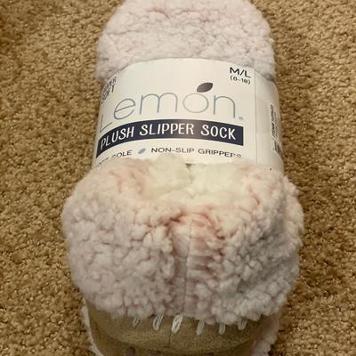 Lemon plush slipper socks