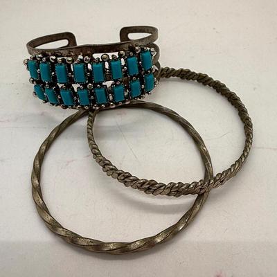 Bracelet Lot - 3 Silvertone Bracelets