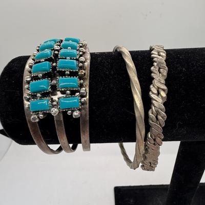 Bracelet Lot - 3 Silvertone Bracelets