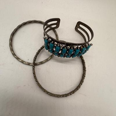Bracelet Lot - 3 Silvertone Bracelets