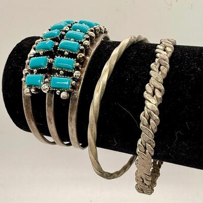 Bracelet Lot - 3 Silvertone Bracelets