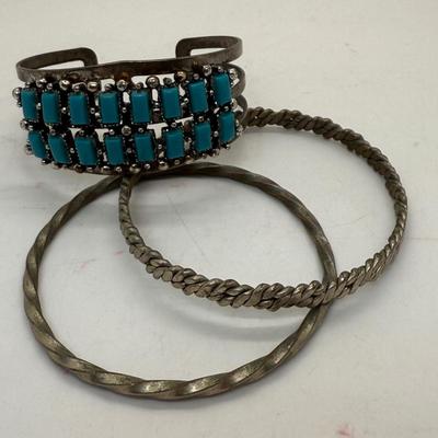 Bracelet Lot - 3 Silvertone Bracelets