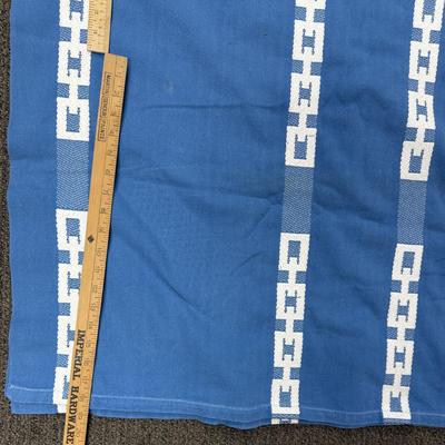 Vintage Linen Woven Cotton Blue and White Bedspread 156” x 132”