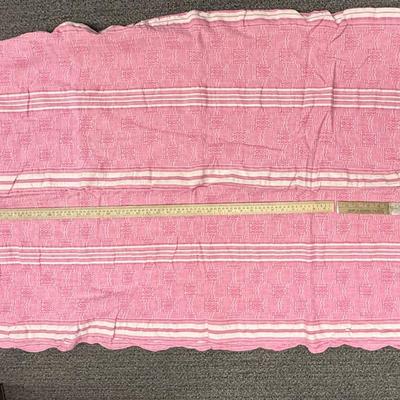 Vintage Pink & White Coverlet 88” x 64”