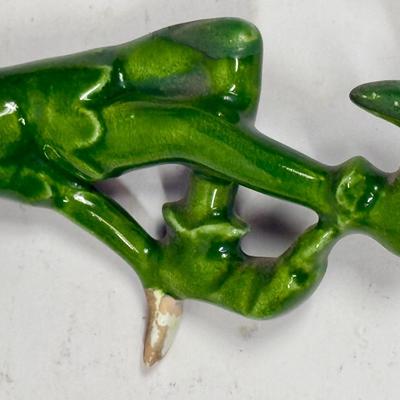 Vintage Antique Rare 1950's Ceramic Green Pixie Elf Sprite