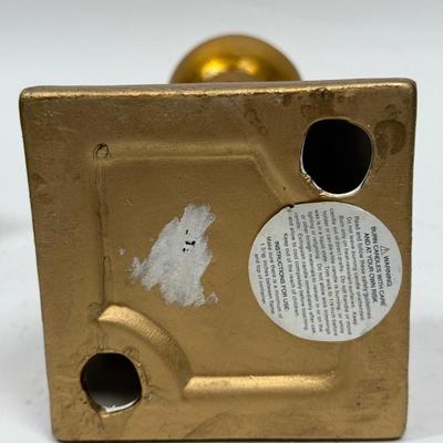 Gold-Painted Candlestick and Wall Sconce Shelf