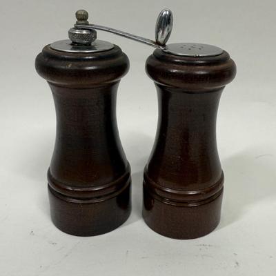 Vintage Mr. Dudley Wooden Salt Shaker And Pepper Grinder