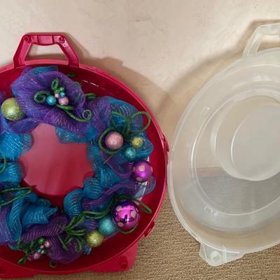 Easter wreath and very large storage container